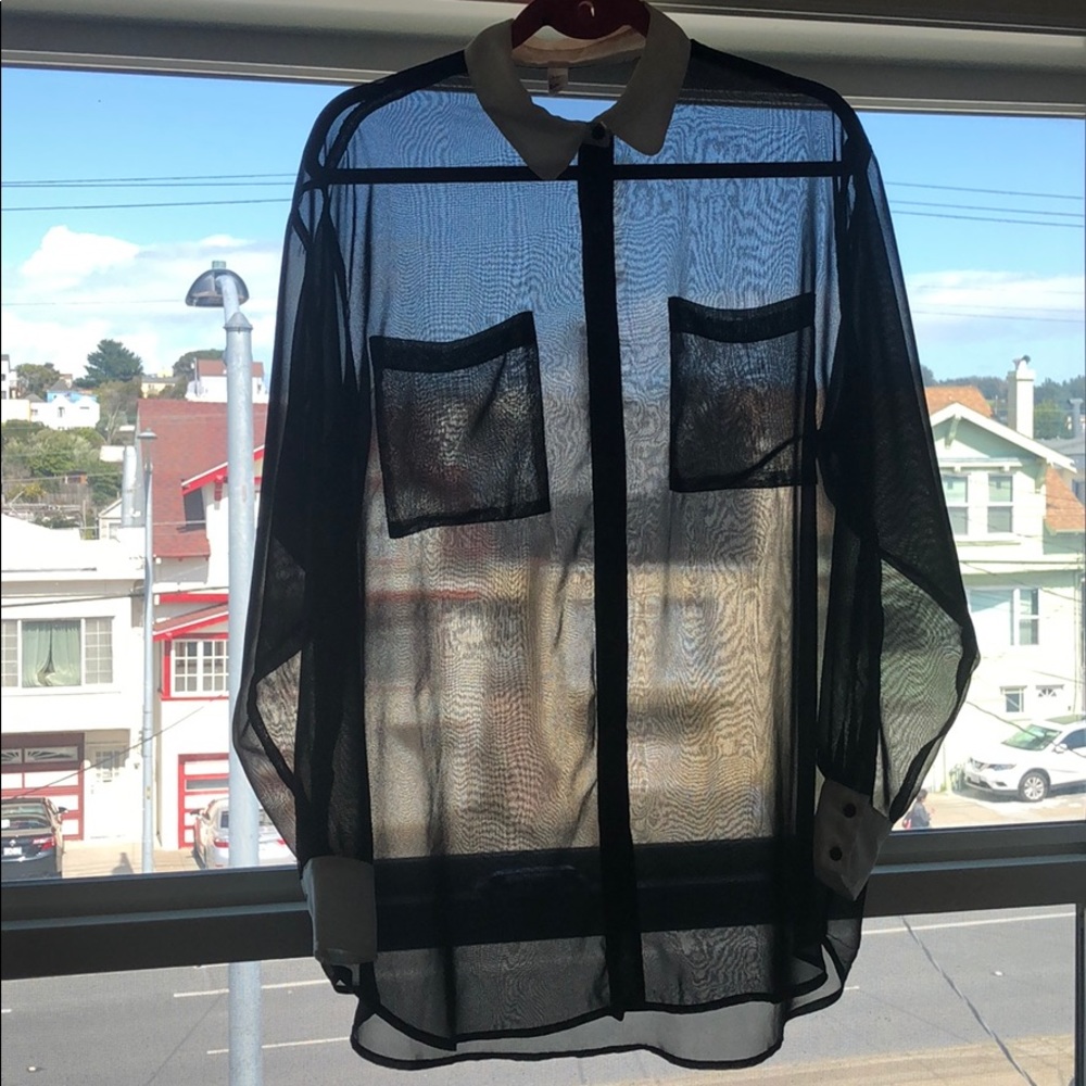 Rare American Apparel Chiffon Button Down